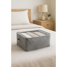 Handyol 4 Adet Pencereli Dolap Içi Düzenleyici Katlanabilir Çelik Destekli Fermuarlı Kıyafet Organizer Hurç