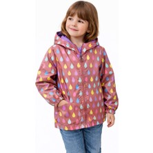 Gültekin Bebe Asya Kids Damla Desenli Kız Yağmurluk 3-7 YAŞ-5560400 - Gül Kurusu