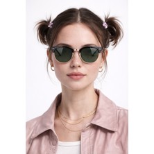 Bappir Merıdıan Browline Unisex Güneş Gözlüğü – Vintage Kare Form, Metal Köprü, UV400 Lens