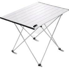 Kamp Ayısı® Orta Boy Alüminyum Katlanabilir Kamp ve Piknik Masası, Çantalı, Gri