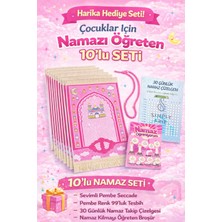 Simply Line Namaz Öğreniyorum Broşürü ve Çizelgesi Tesbih Kız Çocuk Seccadesi Hediyelik Seccade Toplu