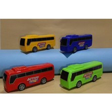 abnturk Oyuncak Otobüs 4’lü Set 4 Farklı Renk Eğlenceli Otobüs