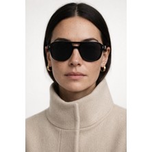Bappir Avıora Siyah Çerçeve Pilot/navigator Güneş Gözlüğü – Siyah Lens Unisex Minimal Tasarım – UV400