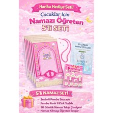 Simply Line Namaz Öğreniyorum Broşürü ve Çizelgesi Tesbih Kız Çocuk Seccadesi Hediyelik Seccade Toplu