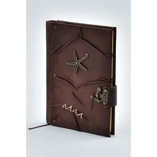 Legend Deri Deniz Yıkdızı El Yapımı Hakiki Deri Şamua Kağıt Hediyelik Anı Günlük Ajanda Defter