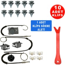 Özgürce Sağ Ön Cam Kriko Tamir Seti Renault Megane 2 2002-2008 +10 Klips