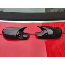 Özgürce Renault Megane 2 Için Parlak Siyah Yarasa Ayna Kapağı