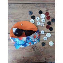 TUYLUTUKKAN 18×9 cm El Yapımı Papatya Desenli Gözlük Kılıfı