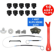 Özgürce Sağ Ön Cam Kriko Tamir Seti, Makara Yataklı, 10 Klips ve Aparatlı
