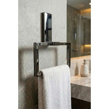 Zift Unique Titanyum Kaplama 304 Paslanmaz Hareketli Havluluk - Yapışkanlı Parlak Antrasit Füme Askı