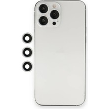 Luxury  iPhone 12 Pro Shine Kamera Lens - Gümüş 784654