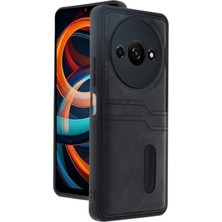 Luxury  Xiaomi Redmi A3 4g Kılıf Sara Kartvizitli Deri Kılıf - Siyah 784654