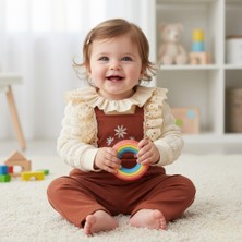 Asyaden Baby Kız Bebek Çiçekli Şık Bayramlık Pamuklu Salopet Takım