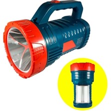 Silver Projektör 15W LED Şarjlı El Feneri ve X2 Tüp 26SMD LED Çift Yönlü - Lisinya