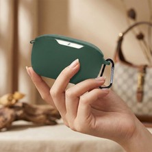 Caseonn Jbl Wave Buds 2 Kılıf Askı Aparatlı Mat Silikon Koyu Yeşil