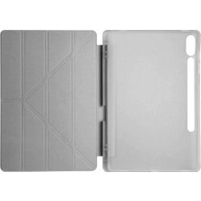 Luxury  Samsung Galaxy X610 Tab S9 Fe Plus 12.4 Kılıf Kalemlikli Mars Tablet Kılıfı - Koyu Gri