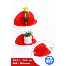 Misspergamon Pleksi Duvar Rafı (2’li Set, 25X12,5X12,5 Cm,