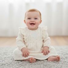 Asyaden Baby Kız Bebek Pamuklu Şık Bayramlık Kalpli Müslin Elbise