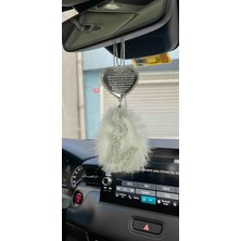 Özgürce Kalpli Çift Harfli Dikiz Aynası Süsü, Özel Tasarım & Şık Hediye