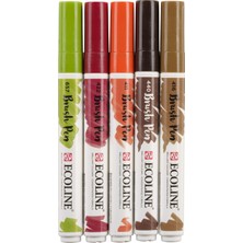 Talens : Ecoline Fırça Uçlu Sulu Boya Kalem Seti : Autumn Serisi (5 Renk)