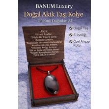 Doğal Siyah Akik Taşı Kolye