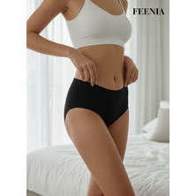 Feenia Noneslip Siyah Kadın Lazer Kesim Pamuklu Ağ Külot