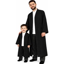 KG Erkek Namaz Cübbesi, Islami Buhara Cübbesi, Namaz Kıyafeti Siyah, Baba Cocuk Kombin Namaz Kostümü