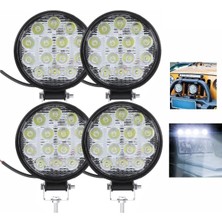 Özgürce 4'lü Off Road 14 LED 42W Yuvarlak Çalışma Sis Farı Seti