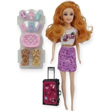 Puppy Bella 30 cm Bebek ve Köpek Bakım Seti - Lila Elbise (Lisinya)