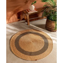 Efuliz Home Yuvarlak Kilim - Naturel/siyah