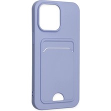 Luxury  iPhone 14 Pro Kılıf Kelvin Kartvizitli Silikon - Lila 784654