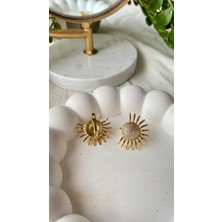 Vıp 14K Xuping Taşlı Kaburga Gold Küpe