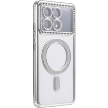 Luxury  Xiaomi Poco X6 Pro Joke Simli Magneticsafe Kılıf - Gümüş 784654