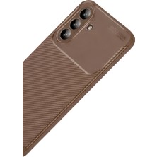Luxury  Samsung Galaxy A57 5g Auto Focus Karbon Kapak - Kahverengi 784654