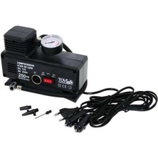 Lisinya 220 Volt-12 Volt 250 Psi Kompresör Lastik Hava Şişirme Oto Pompası Fişli Çakmaklıklı Kullanım Kolaylığı