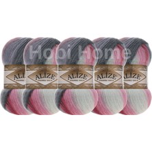 Alize Angora Gold Batik Örgü Ipi 5’li Paket RENK:1602 | Renk Geçişli, Yumuşak Dokulu, Şal, Atkı ve Kazak Ipliği