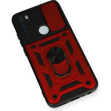 Luxury  Xiaomi Redmi Note 8 Kılıf Pars Lens Yüzüklü Silikon - Kırmızı 784654