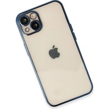 Luxury  iPhone 13 Kılıf Razer Lensli Silikon - Lacivert 784654