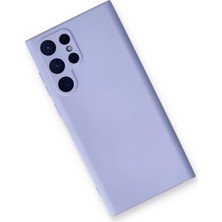 Luxury  Samsung Galaxy S22 Ultra Kılıf Nano Içi Kadife Silikon - Lila 784654