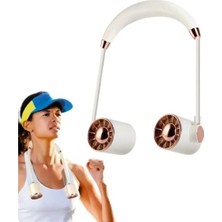 Boyunluk Fan Hava Soğutucu Vantilatör Boyuna Asmalı Şarjlı 3 Kademeli Mini Klima Beyaz - Lisinya