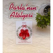 Parla'nın Atölyesi 5 Adet Yeni Yıl Kartı ve Lotus Toka Noel Hediyesi Yılbaşı Hediyesi Noel Yılbaşı Yeniyıl