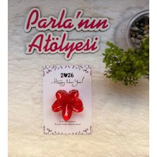 Parla'nın Atölyesi 5 Adet Yeni Yıl Kartı ve Lotus Toka Noel Hediyesi Yılbaşı Hediyesi