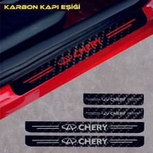 Chery Kimo Için Özel Yeni Uyumlu Aksesuar Oto Kapı Eşiği Özel Yeni Sticker Karbon 4 Adet
