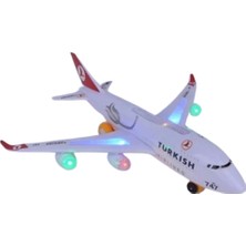 Sesli Işıklı Yerde Gezen Thy Uçak - Boing 747 (Lisinya)