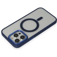 Luxury  iPhone 15 Pro Max Kılıf Room Magneticsafe Silikon - Lacivert 784654