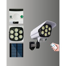 3 Modlu Güneş Paneli Aydınlatmalı Dış Mekan Güvenlik Işığı – IP65 Su Geçirmez, Pır Sensörlü - Lisinya