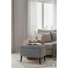 İskandinav Stil Sandıklı Puf - Salon - Yatak Odası Ayak Uzatma Sehpası |60 x 40 x 45|