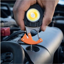 Çok Fonksiyonlu Mini LED Lamba Anahtarlık ve Çakmak USB Şarjlı Kamp Için Taşınabilir 7 Modlu ( Lisinya )