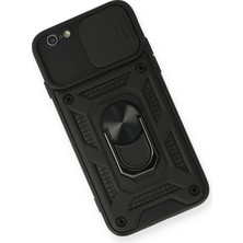 Luxury  iPhone 6 Kılıf Pars Lens Yüzüklü Silikon - Siyah 784654
