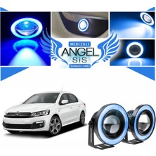 Özgürce 76MM Buz Mavi Universal LED Angel Sis Farı Citroen C Elysee Uyumlu